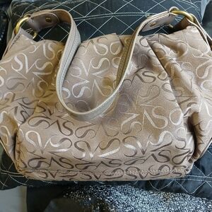 Stylish Brown Monogrammed Handbag ( Simply Vera Wang )